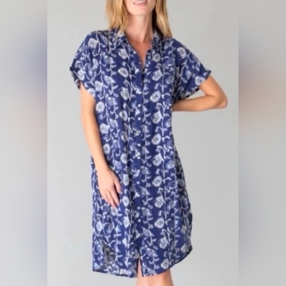 NATURAL LIFE Dresses & Skirts - Natural Life Cotton Floral Blue Dress Medium
